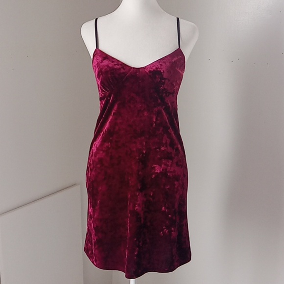 Blue Life Velvet Burgundy Mini Dress Size XS - Picture 1 of 8